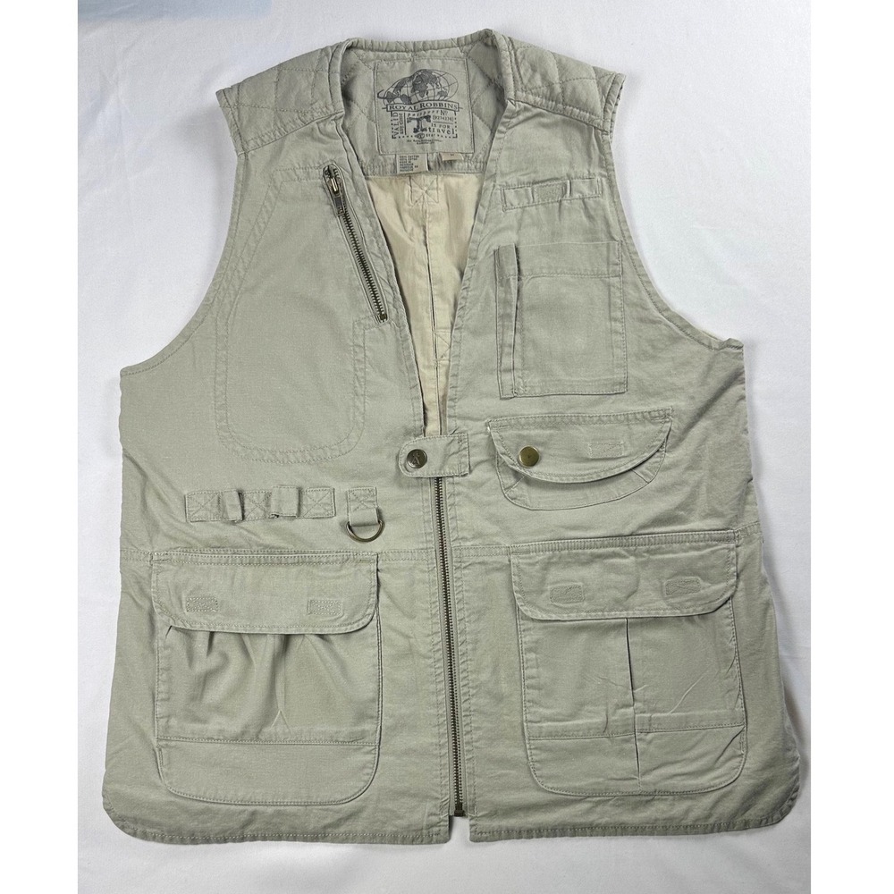 1990's Royal Robbins Mens Cotton Safari Travel Fishing Utility Vest Size Medium